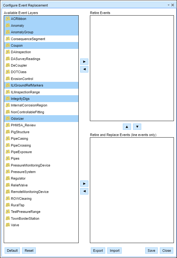 Choosing events for retirement Choosing events for retirement